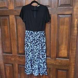 BTFBM Floral Black and Blue Women's Dress